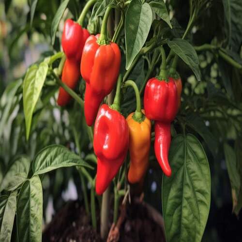 red Aji Cachucha Pepper vegetable seeds for Home Gardening, Premium Kitchen Garden for kitchen garden planting