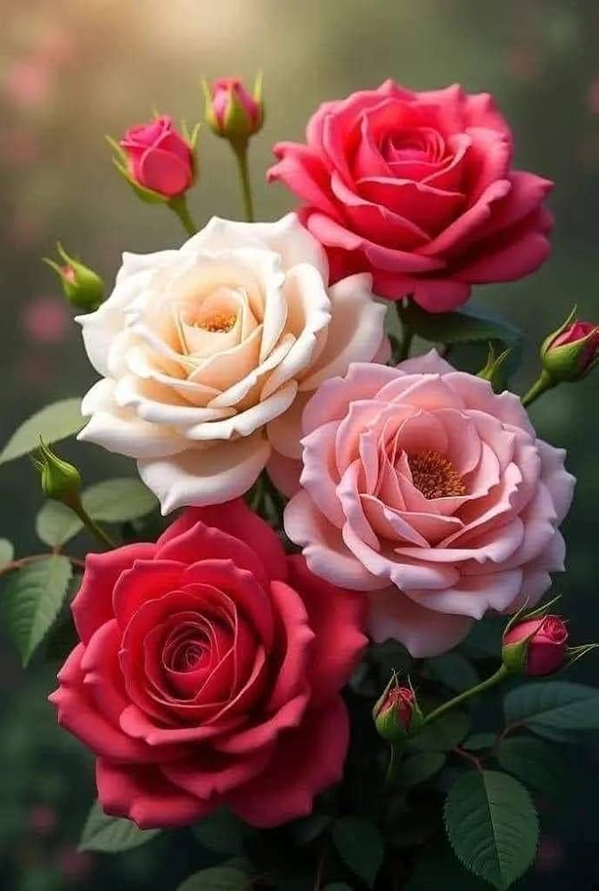 Rose Flower Mixed Colors Fresh