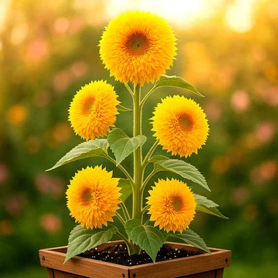 Tall Teddy Sunflower Giant Ft Fluffy Blooms