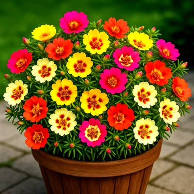 Moss Rose Hummingbird Grandiflora Mix Double Blooms Free Ship