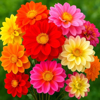 Dahlia Rare Dwarf Autumn Mix Huge Flowers Containers