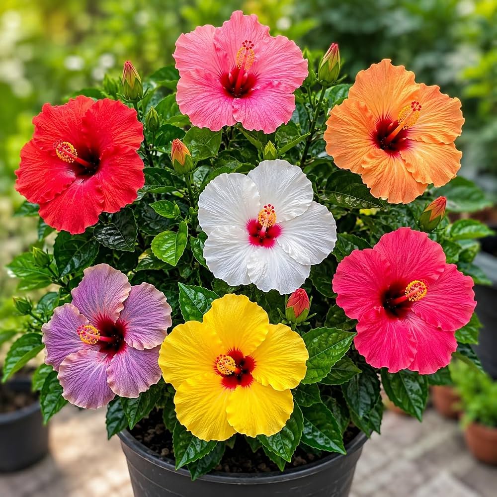 Hibiscus Flower Seeds Mixed – Rare Blooming Plants for Balcony and Patio Gardening