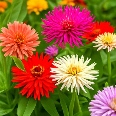 Cactus Zinnia Giant Double Blooms
