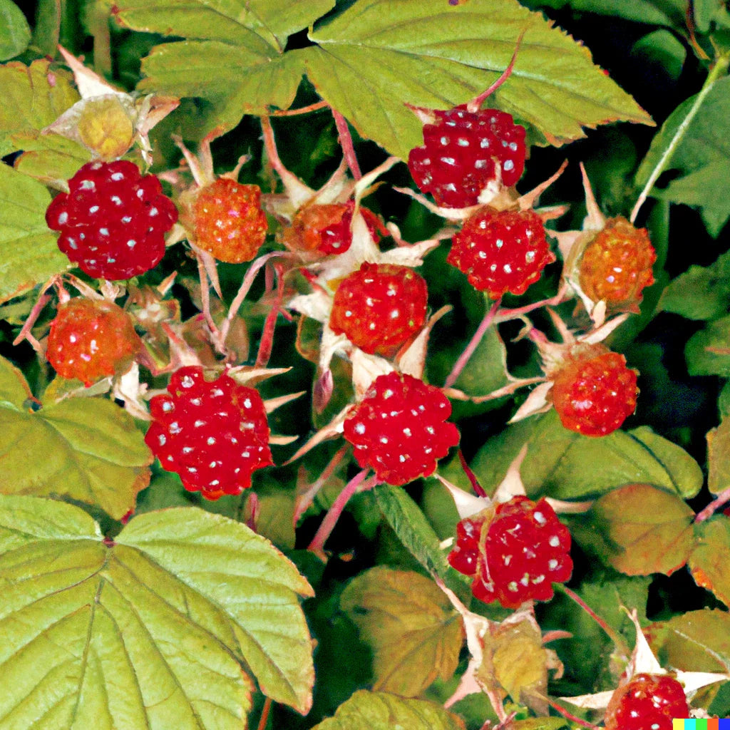 thimbleberry rubus parviflorus flowering raspberry sweet berry fruit high organic Fruit Seeds organic garden seeds